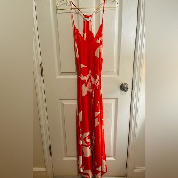Karina Grimaldi Vibrant Orange and White Maxi Dress - Picture 8 of 13